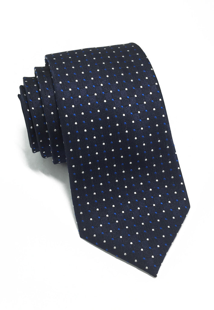 Atom Series Navy Blue Polyester Tie