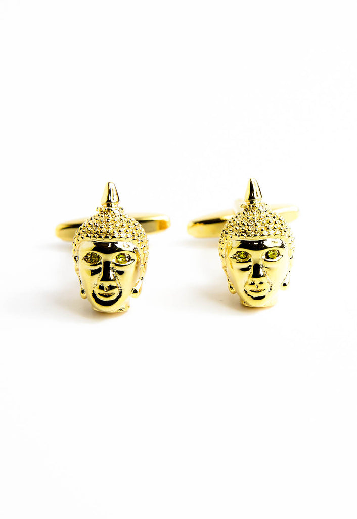 Kepala Buddha Emas dengan Mata Kristal