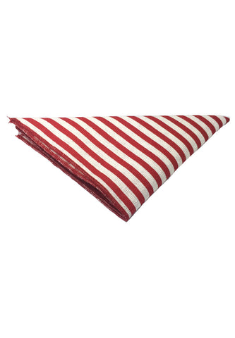 Tomahawk Series Red Stripes Design Cotton Pocket Square