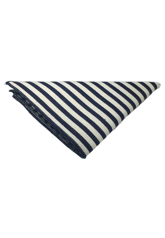 Tomahawk Series Blue Stripes Design Cotton Pocket Square