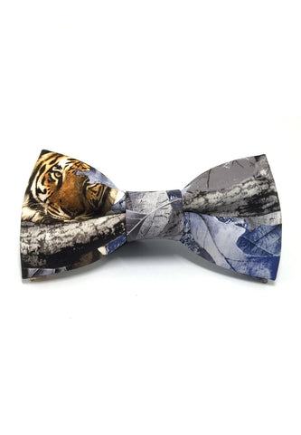 Fluky Series Tiger PU Leather Bow Tie