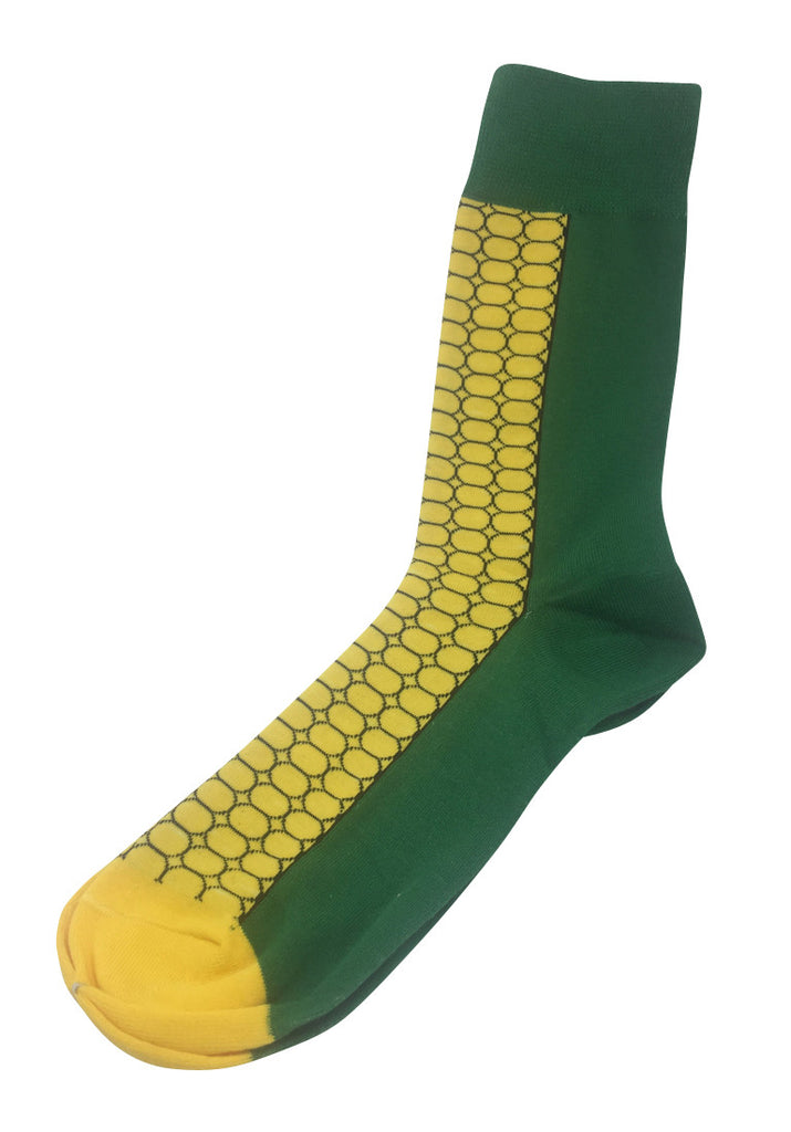 美食系列玉米印花设计袜子