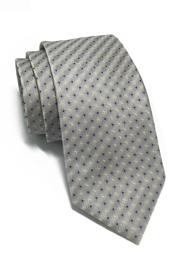 Atom Series Silver Polyester Tie