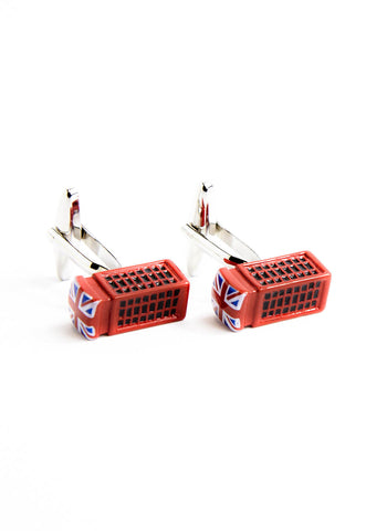 Telephone Box Cufflinks with Union Jack top