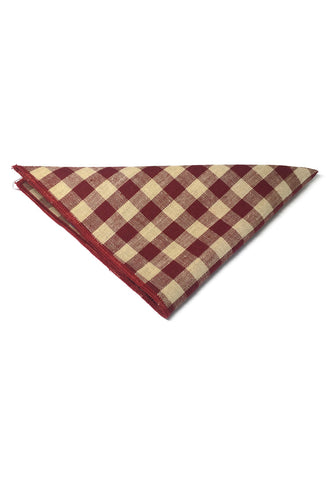 Patchwork Series Red Plaids Design Cotton Pocket Square