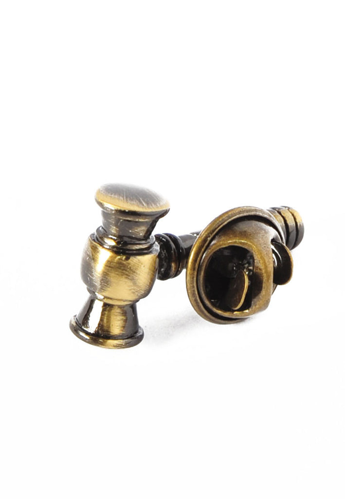 Antique Bronze, Auctioneers Gravel Lapel Pin Badge