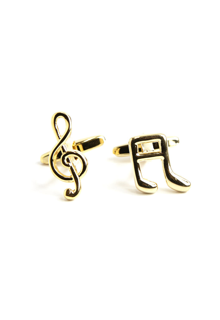 Gold Plated Musical Note & Treble Clef Cufflinks