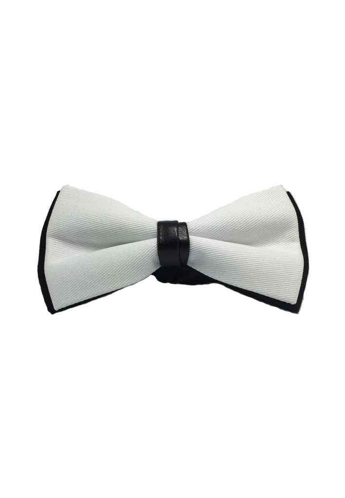 Sassy Series White Cotton Pre-tied Bow Tie