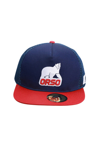 Orso 限量版红色遮阳帽海军蓝色棉帽