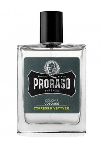 Proraso Single Blade Eau De Cologne, Cypress & Vetyver, 3.4 fl. oz (100ml)