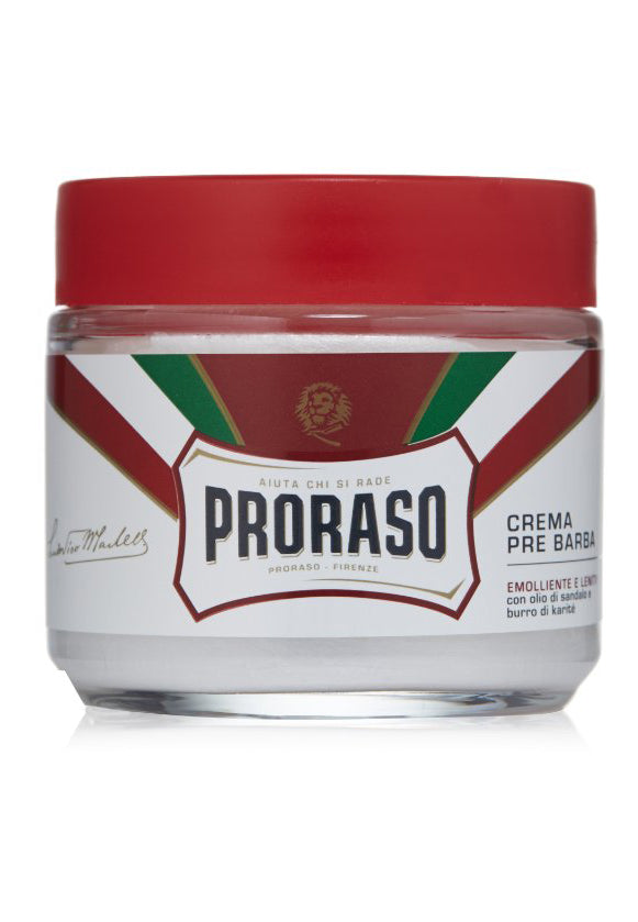 Krim Pra-Cukur Proraso: Pelembap dan Berkhasiat, 3.6 oz (100 ml)