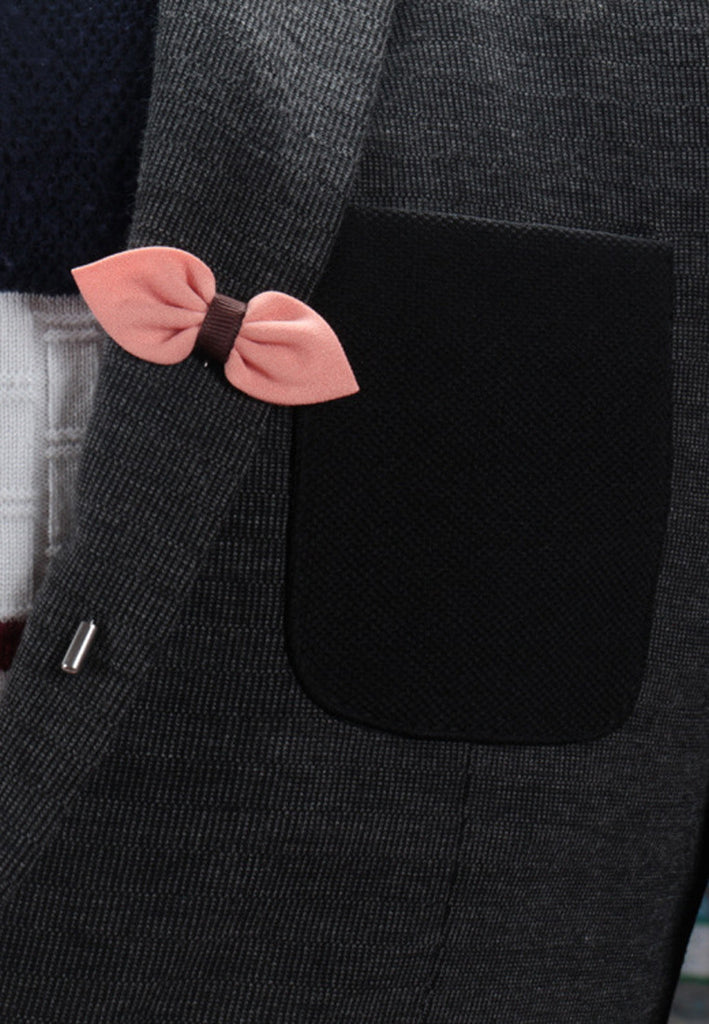 Red Fabric Bow Lapel Pin