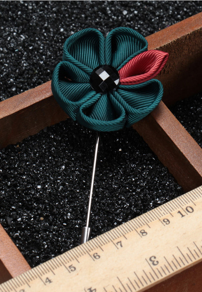 Champagne Gold Satin Rose Flower Buttonhole Lapel Pin