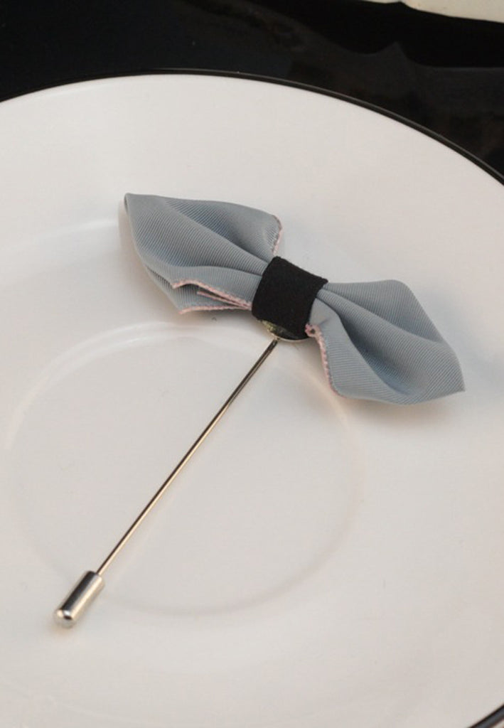 Cerulean Fabric Cloth Bow Lapel Pin