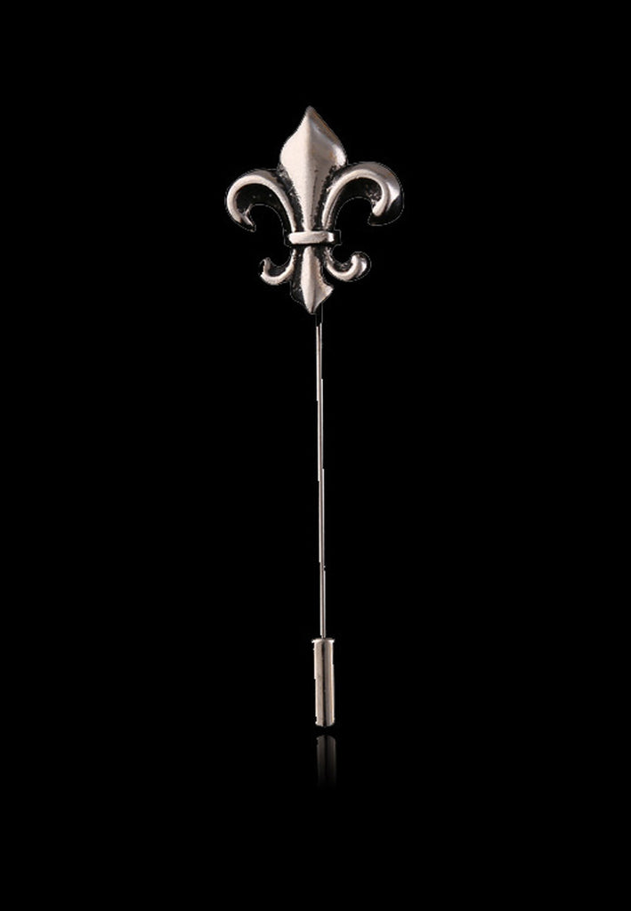 Matt Silver Fleur De Lys Lapel Pin
