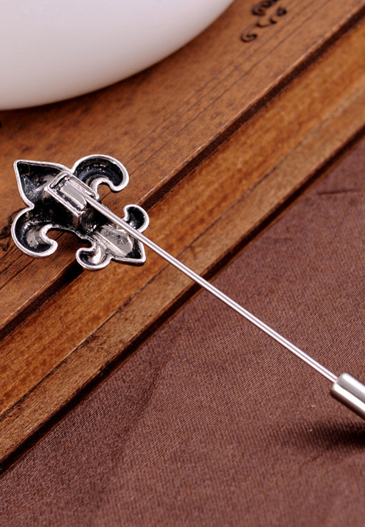 Pin Lapel Matt Silver Fleur De Lys