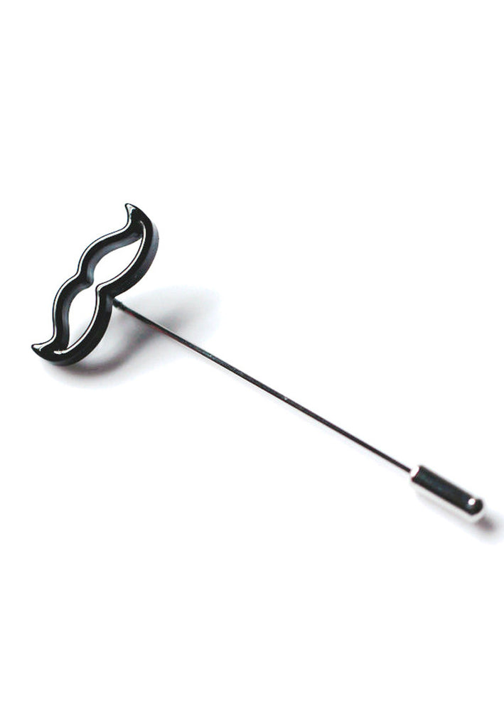 Pin Lapel Misai Hitam