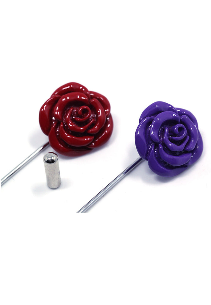 Purple Copper Rose Lapel Pin