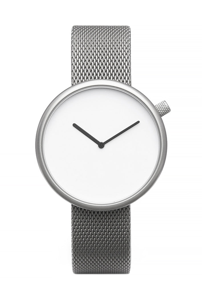 Bulbul Ore Matte Steel on German Made Milanese Mesh Band Watch