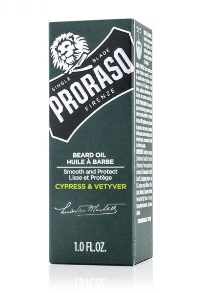 Proraso Beard Oil, Cypress & Vetyver, 1.0 fl oz (30 ml)